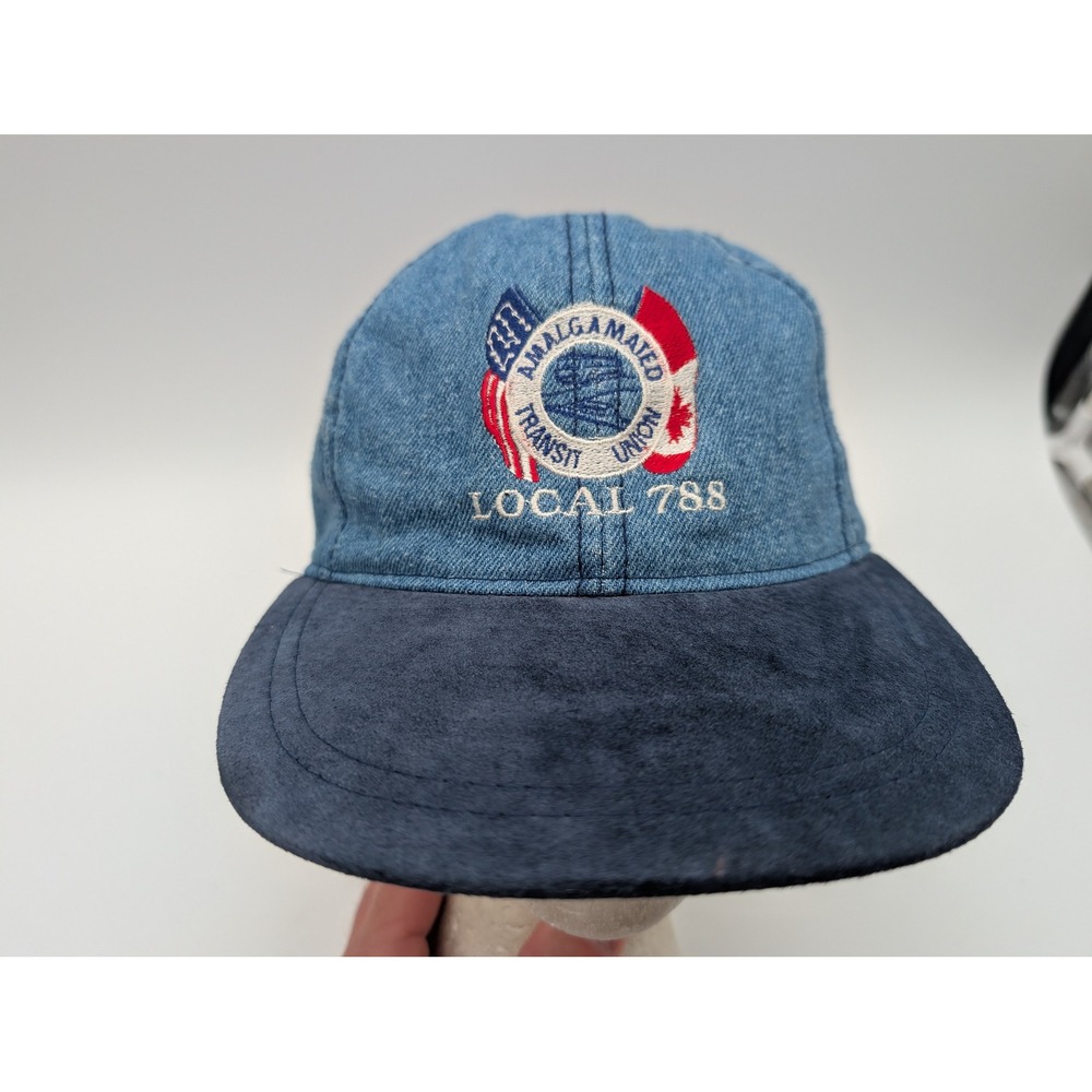 Luna Pier Amalgamated Transit Union Local 788 Denim Leather Brim Hat Blue Mens